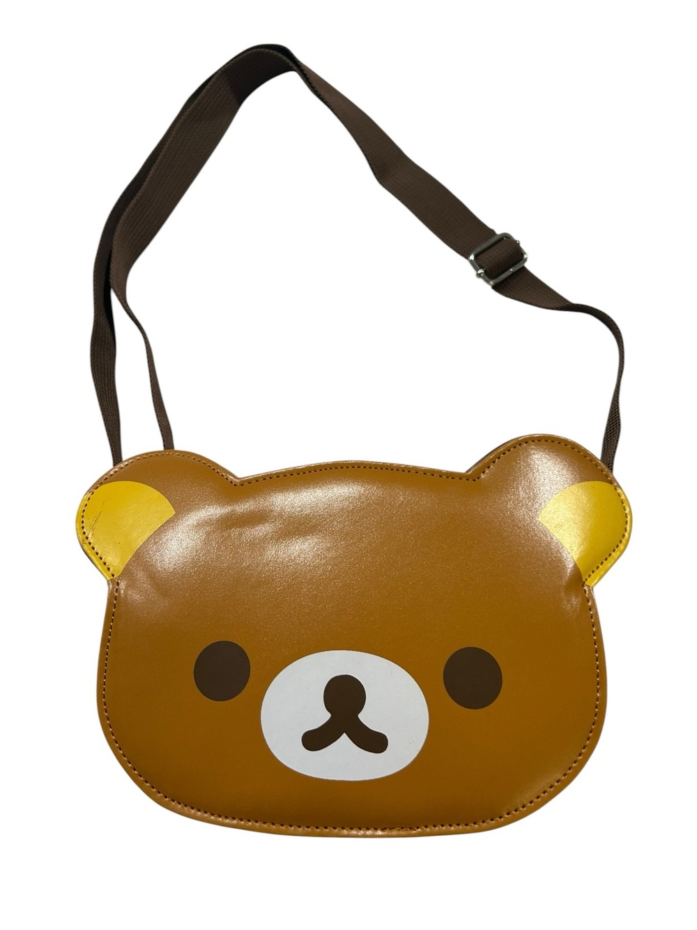 Rilakkuma Bear Face Crossbody Bag - Brown